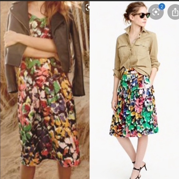 jcrew Silk Floral brushstroke Dress - Picture 3 of 13
